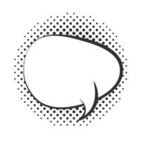 pop art empty speech bubble halftone style linear design white background vector