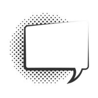 pop art speech bubble template halftone style linear design white background vector