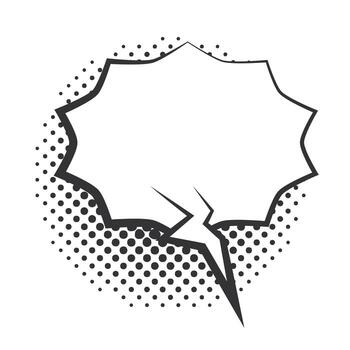 arte pop discurso burbuja mensaje semitono estilo diseño lineal fondo blanco vector