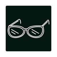 glasses accessory fashion block and line icon vector