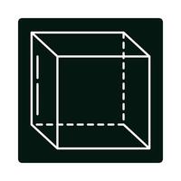 icono de línea y bloque isométrico de perspectiva de geometría de cubo vector