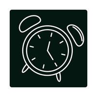 reloj despertador bloque de tiempo e icono de línea vector