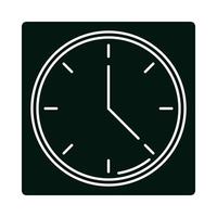 round clock time block and line icon vector