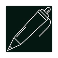 back to school pen write supply elementary education block and line icon vector