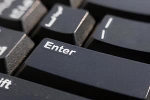 Close up keyboard on table and business concept photo