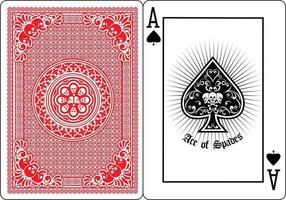 playing card  ace of spades with skull vector