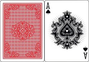 playing card  ace of spades with skull vector