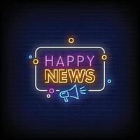 Happy News Neon Signs Style Text Vector