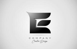 Logotipo del icono de la letra e del alfabeto en degradado negro. diseño creativo para negocios y empresa. vector
