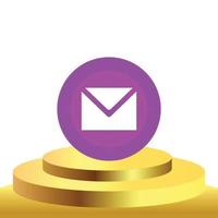 social media 3d email icon vector