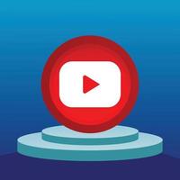 social media 3d youtube icons vector