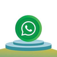social media 3d whatsapp icon vector