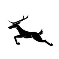 Black and white symbol of deer It is running Good use for symbol mascot icon avatar logo or any design vector
