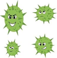 Set of cartoon style angry germs, viruses, microbes and monsters vector