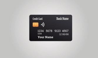 Black credit card with white letters vector
