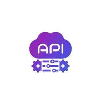 Cloud API and software integration icon vector