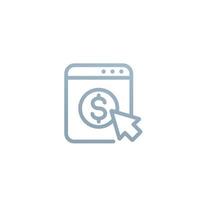 pay per click vector linear icon on white