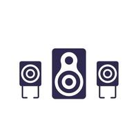 audio speakers, 2.1 audio system on white, vector