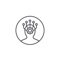 Machine learning and data mining line icon vector