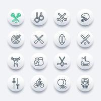 sports line icons set vector