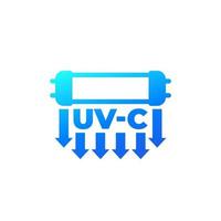 UV-C lamp for disinfection icon, vector