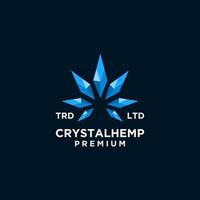 premium crystal hemp vector logo