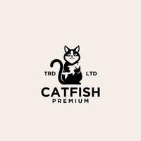 premium catfish vector logo design