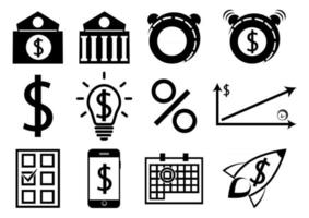 A set of business and finance icons. Deposit icons vector