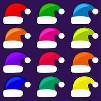 Colorful Christmas Santa Hat Paper vector