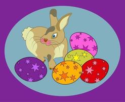 Easter Bunny Rabbit and Eggs vector