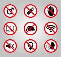 Prohibition Signs and Various warning sign icon Symbol Sign Isolate on White Background,Vector Illustration EPS.10 vector