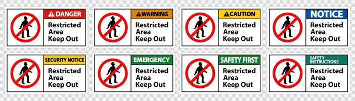 Restricted Area Keep Out Symbol Sign Isolate on transparent Background,Vector Illustration vector