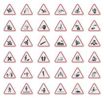 Warning Hazard Symbols labels Sign Isolate on White Background,Vector Illustration vector