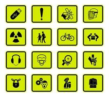 Warning Hazard Symbols labels Sign Isolated on White Background,Vector Illustration vector