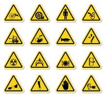 Warning Hazard Symbols labels Sign Isolate on White Background,Vector Illustration vector