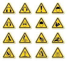 Warning Hazard Symbols labels Sign Isolate on White Background,Vector Illustration vector