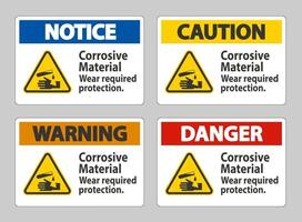 Corrosive Materials,Wear Required Protection vector