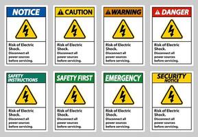Risk of electric shock Symbol Sign Isolate on White Background vector