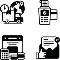 Business and Team work Glyph icons set vector