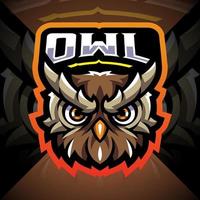 Owl head esport mascot logo design vector