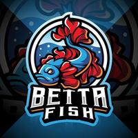 Betta fish esport mascot logo vector