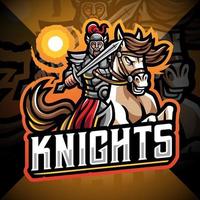 Knights with horse jump esport mascot logo