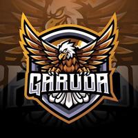 diseño de logotipo de mascota garuda esport vector