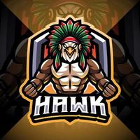 diseño de logotipo de mascota hawk esport
