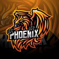 Phoenix esport mascot logo design vector