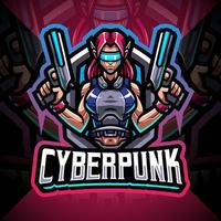 Cyberpunk esport mascot logo design vector