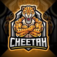 Cheetah esport mascot logo design vector