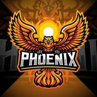 diseño del logotipo de la mascota de phoenix esport vector