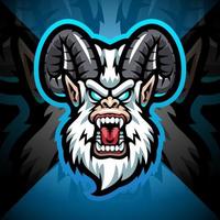 Yeti head esport mascot logo design vector