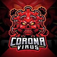 Corona virus esport mascot logo design vector